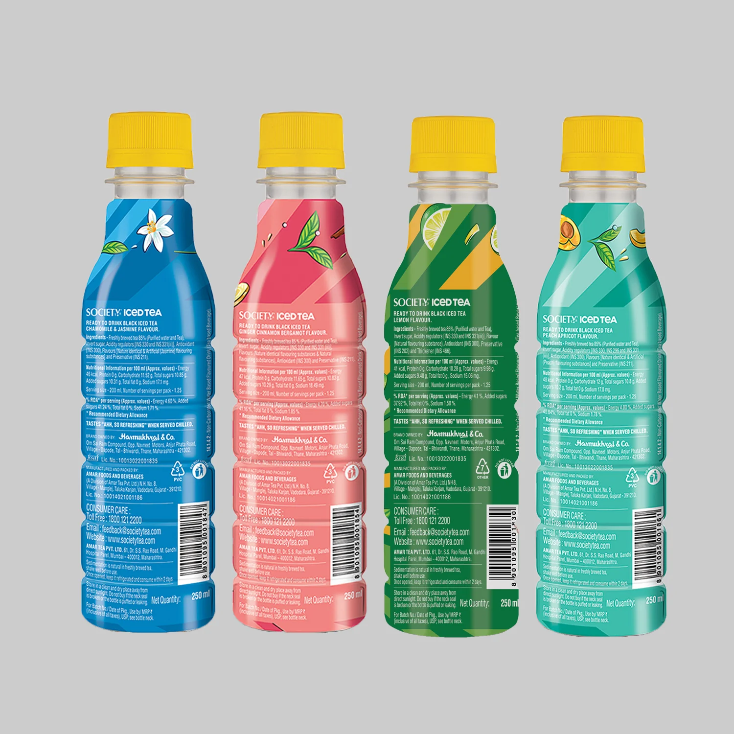 Society Ice Tea Bottle Assorted 250 ml - Pack of 4 - Image 2