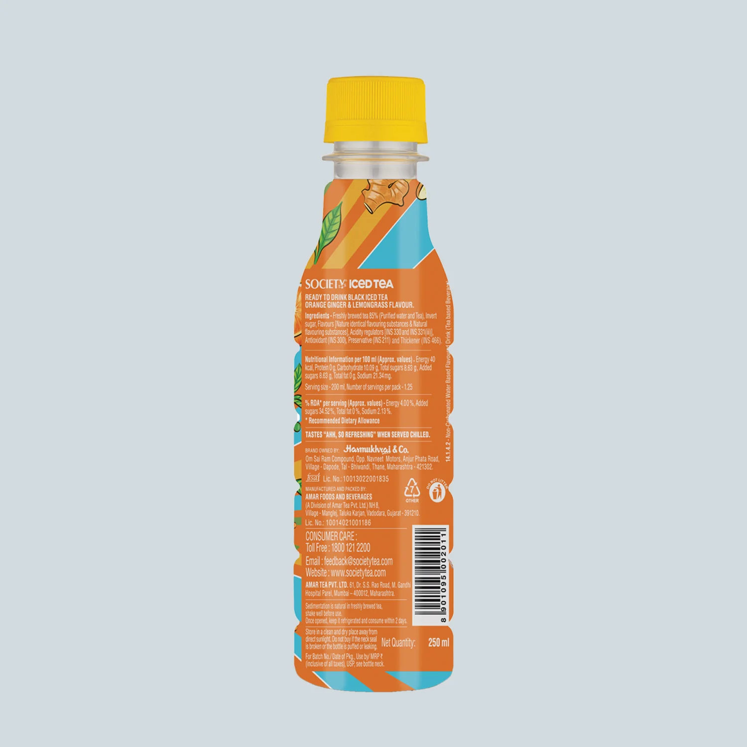 SOCIETY ICED TEA BOTTLE ORANGE GINGER LEMONGRASS FLAVOUR - Image 2